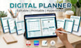 hyperlinked planner editable planner etsy digital planner printable planner