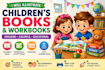 do educational childrens book illustrator, preschool workbook illustration