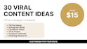 create 30 viral content ideas for tiktok, instagram and facebook