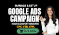 setup,optimize and manage google PPC ads campaigns