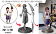 convert 2d to 3d, sketch to 3d printable stl, figurine for 3d printing