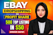 do ebay dropshipping on profit share