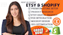 setup etsy shop, etsy print on demand etsy digital products shopify store design