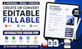 create or convert editable fillable PDF, word or excel to interactive ebook PDF