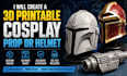 create a 3d printable cosplay prop or helmet model
