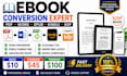 do ebook conversion from PDF, word to epub, kindle and KDP formats