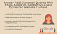create compelling faqs, about us, contact us and website content