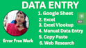 accurate data entry in google sheets with vlookup