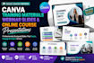design canva training materials, webinar slides, and online course presentations