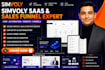 design simvoly saas startups website, crm, sales funnel, workflow automation