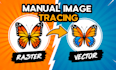 manually vector trace, redraw logo, icon or image to vector