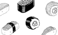 do custom food drawing line art style
