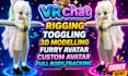 make vrchat avatar rigging, quest and PC ready 3d avatar model