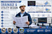 professional drainage, sewer, utility plan, stormwater report in autocad
