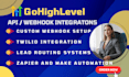 setup gohighlevel API integration zapier webhook ai automation custom workflows
