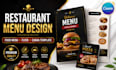 create restaurant flyer, food menu, editable canva template design