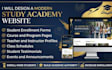 design a study academy website, education website, online course, coaching