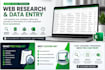 research company information and enter data in excel
