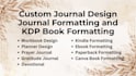 do custom journal design, planner, workbook, journal formating canva book format