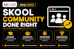 setup skool community, course creation and community management
