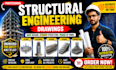 create structural engineering drawings slabs columns beams stairs and foundation