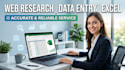 do data entry excel work, web research and virtual assistant tasks