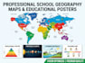 create school geography maps, educational posters and printable charts