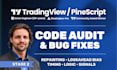 fix, debug, and validate tradingview pinescript repainting, lookahead bias