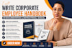 write corporate employee handbook hr documentation instructional manual