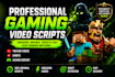 write gaming video scripts