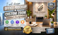 design office mockup and custom zoom virtual backgrounds