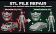 stl file repair, mesh cleanup custom 3mf modification 3d scan cleanup 3d models