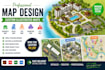 design illustrated property map hotel map site map isometric map city map