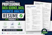 write a professional data science, data, business analyst resume ats friendly CV