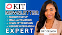 setup convertkit newsletter kit landing page convertkit email sequence expert