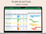 create plan vs actual gantt chart in excel
