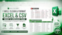 professionally clean messy excel, google sheets and CSV data