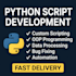do python programming, custom scripting, and bug fixing