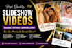 create wedding, birthday, memorial and family photo slideshow video