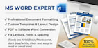 do ms word formatting, research, report layout design