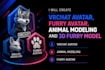 create live 2d vtuber, vrchat avatar, furry avatar, animal modeling and 3d furry