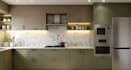 design a modern modular kitchen with 3d renderings