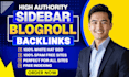 do powerful sidebar blogroll seo dofollow homepage backlinks