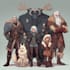 do group party character art, dnd party