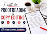 proofreading and copy editing