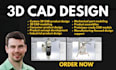 create custom product design, 3d cad modeling and 3d rendering for startups