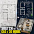 draft autocad floor plans and 3d sketchup models