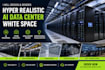 design render hyper realistic ai data center white space