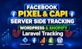 fix or setup ga4 GTM meta pixel capi on  PHP laravel wordpress  shopify website