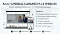 design a multilingual squarespace website with SEO and language switcher